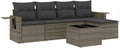 Set Divani da Giardino 3 Pezzi in Polyrattan con Tavolini Pieghevoli, Nero