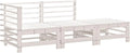 Set Divani Modulari da Giardino in Legno di Pino Bianco con Ottomana
