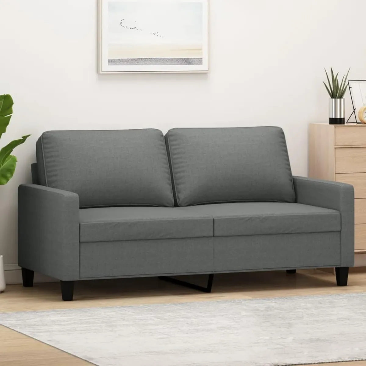 Divano a 2 Posti Grigio Scuro per Esterni, Ideale per Giardino e Terrazza