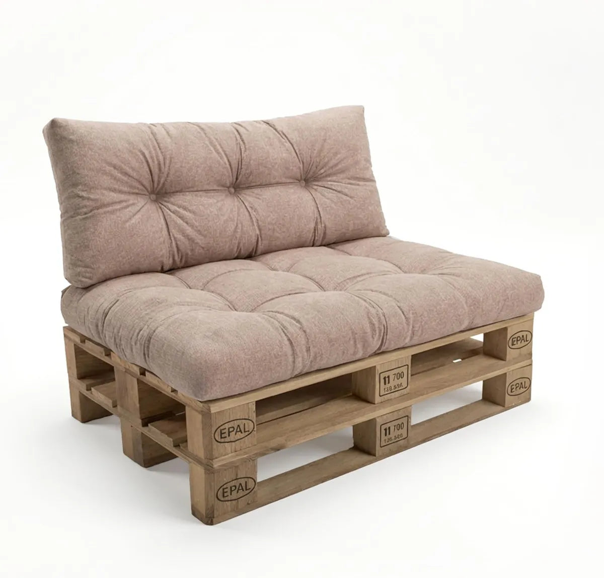 Set Cuscini per Divano Pallet, Giardino e Interno, Beige, 2 Pezzi