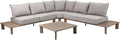 Divano Angolare da Esterno AXI Avery con Tavolini in Legno, Beige, per 5 Persone