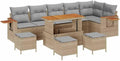 Set Divano da Giardino Modulare 12 Pezzi in Polyrattan Beige e Grigio