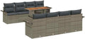 Set Divano da Giardino in Polyrattan con Cuscini Grigi, 7 Pezzi, Arredo Esterno Modulare e Resistente, Ideale per Terrazze e Giardini