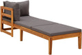 Lettino Prendisole in Acacia Grigio Scuro con Bracciolo