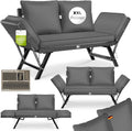KESSER Panchina Giardino Polyrattan Multifunzionale 4 in 1, Divano Letto Regolabile e Resistente alle Intemperie
