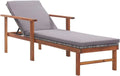 Sdraio in Rattan Sintetico e Legno di Acacia con Cuscino Grigio per Esterni