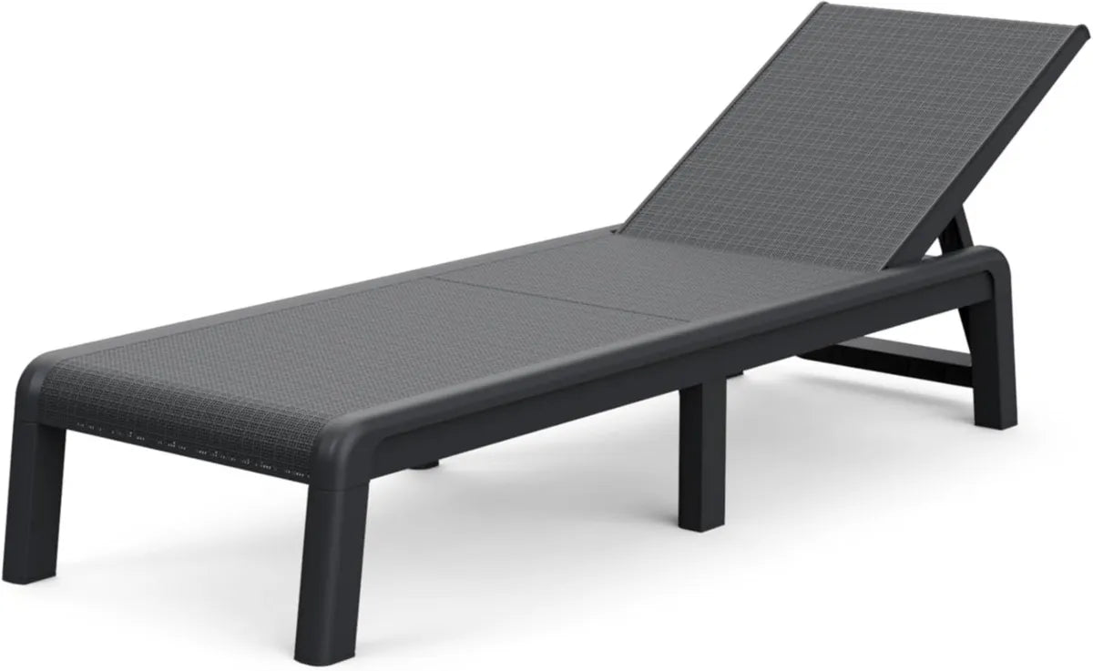 Sdraio Pieghevole da Giardino Keter Palma, Ideale per Esterni, Grafite, 187,5x58x29H cm