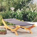 Lettino prendisole in legno massiccio antracite per giardino e piscina