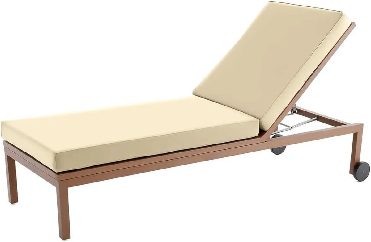 Cuscino da esterno avorio con copertura lavabile, 188 x 58 x 6 cm, ideale per chaise longue in giardino e terrazza