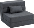 Divano Letto Singolo Pieghevole HOMCOM, Chaise Longue Convertibile, Grigio Scuro