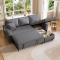 Divano Angolare 3 Posti con Chaise Longue Reversibile, Letto Estraibile e Contenitore