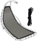 Sedia a Dondolo Sospesa in Rete di Poliestere Grigia 197x64cm - Amaca Resistente per Cortile