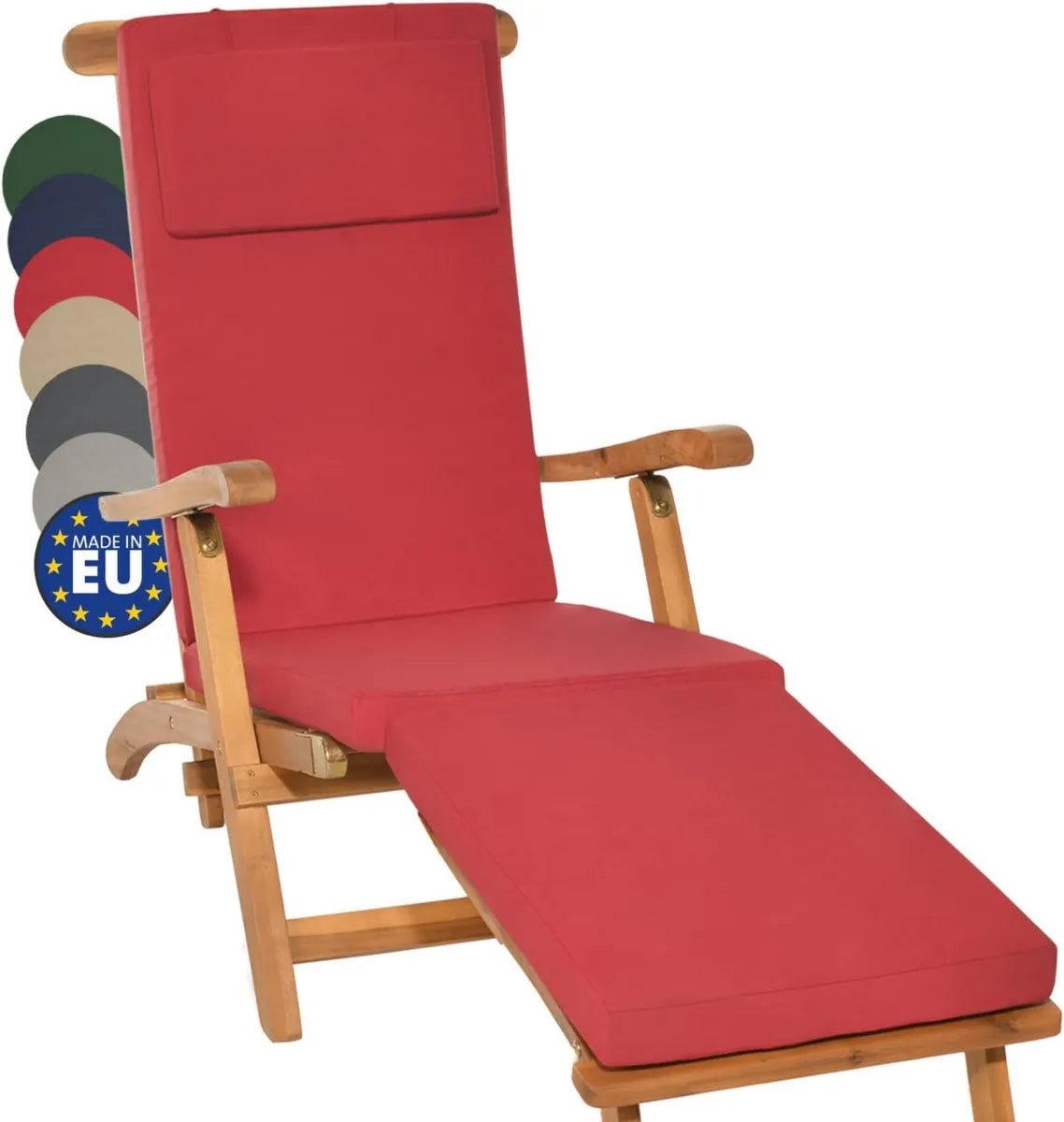 Cuscino Sdraio Esterno 175x45x5 cm LoftLux DC – Imbottito Giardino Sfoderabile – Rosso