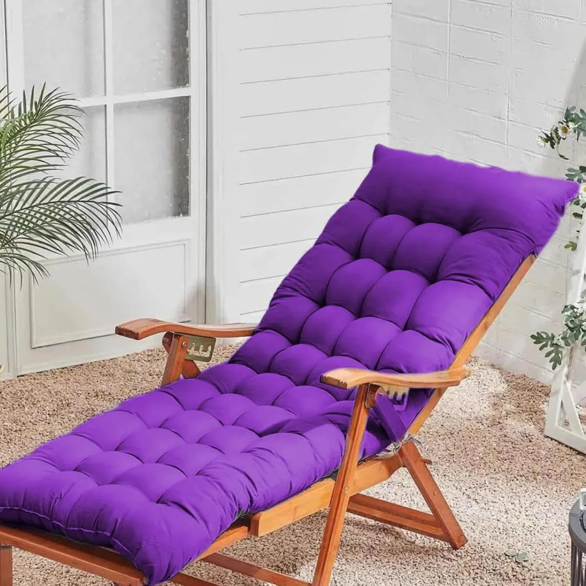 Cuscino lussuoso e resistente per sedia a sdraio, adatto a tutte le stagioni, comodissimo, per interni ed esterni, colore viola