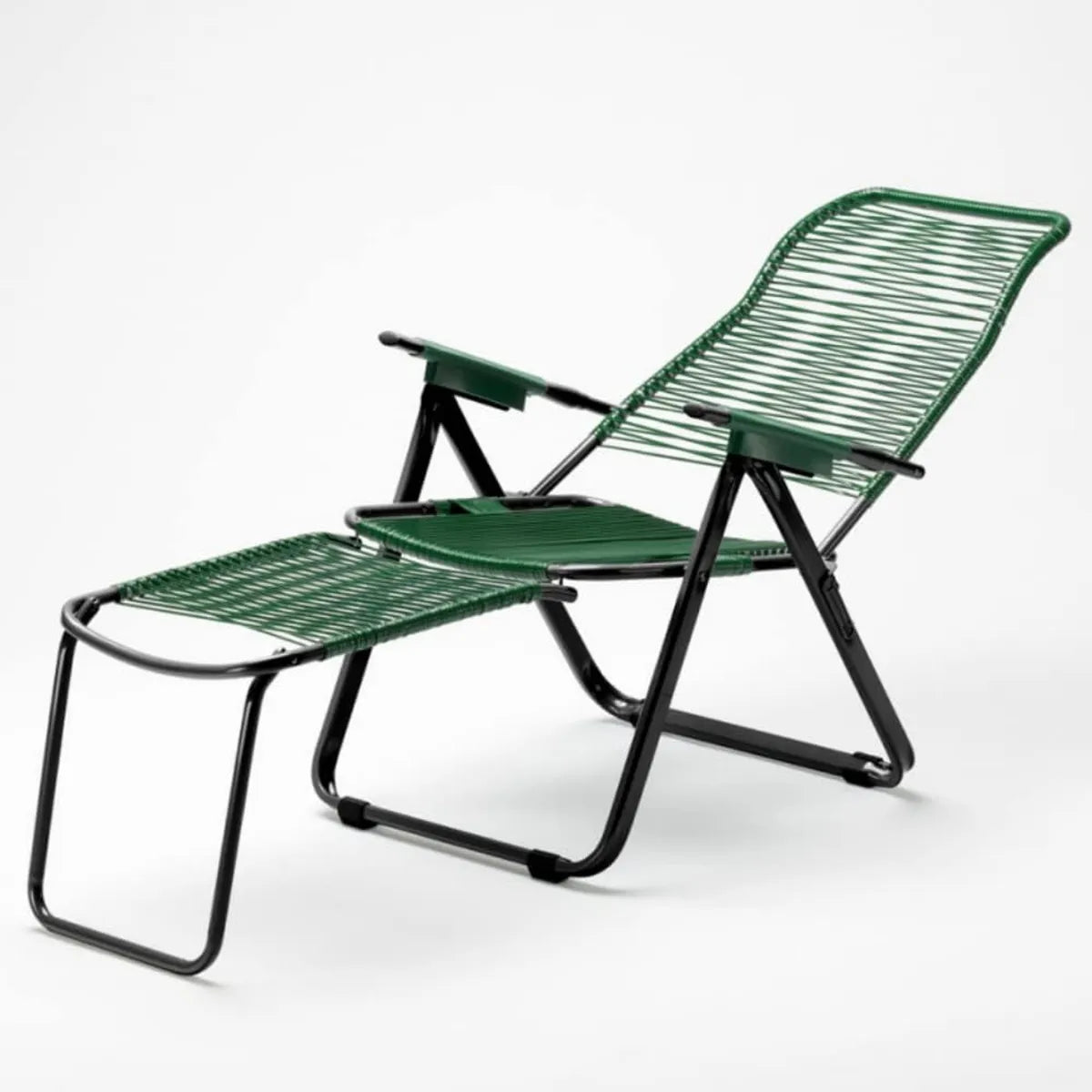 Tomaino Poltrona da Giardino in Acciaio con Corde in Plastica Verde