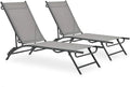 Set di 2 Lettini Prendisole Acciaio e Textilene, Regolabili e Pieghevoli, Resistenza Climatica per Giardino e Terrazzo, Design Ergonomico con Braccioli
