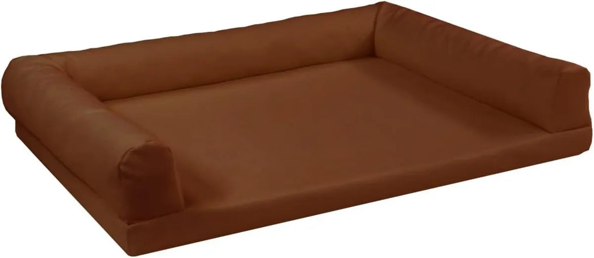 Lettino Ortopedico per Cani Taglia Grande in Similpelle, Divano con Materasso Amovibile e Lavabile, Lord XXL (130x95 cm, Colore Caramello)