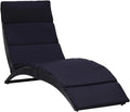 Sdraio in Polyrattan Nero Resistente, Regolabile e Pieghevole