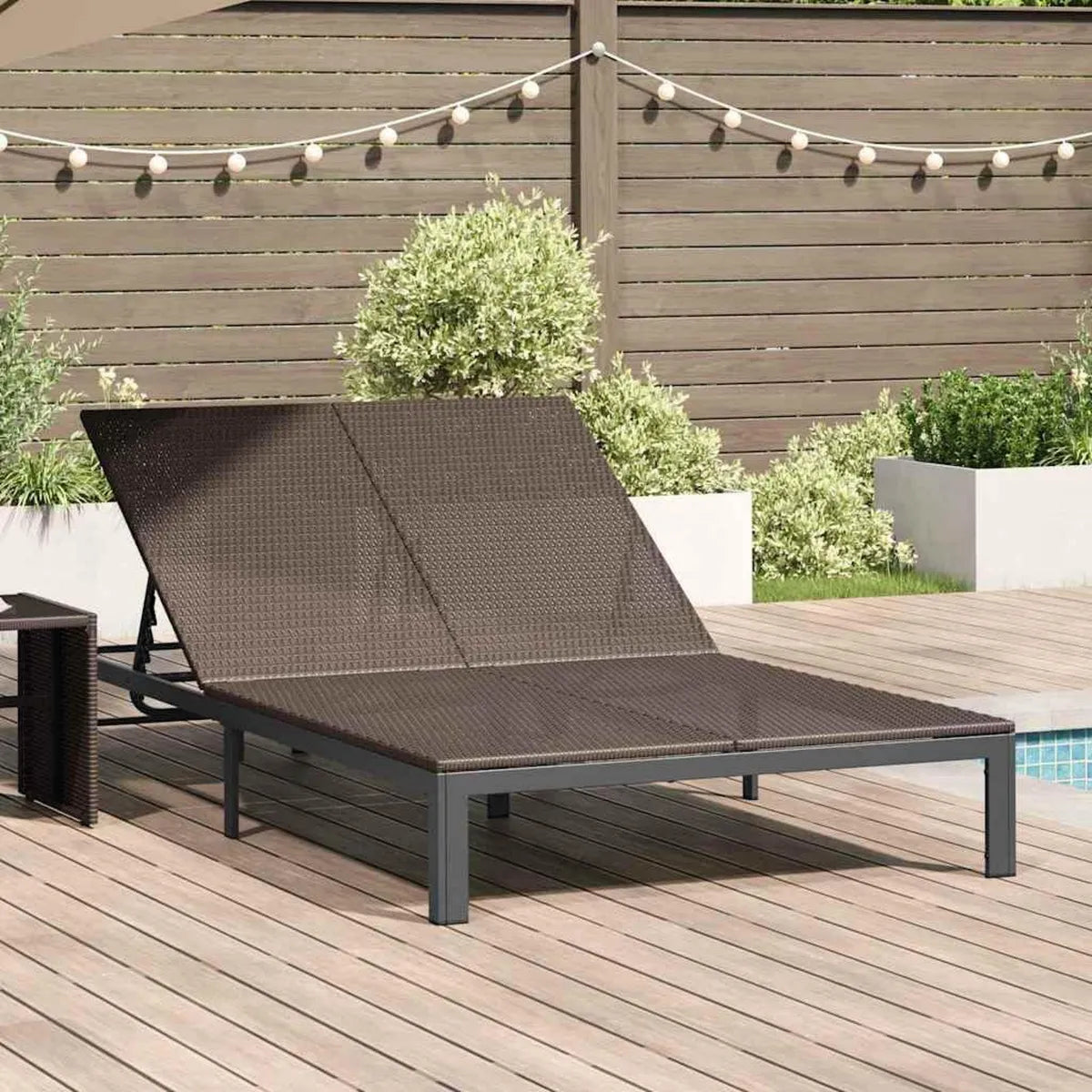 Sdraio in Rattan Sintetico con Schienale Regolabile per Terrazza e Giardino