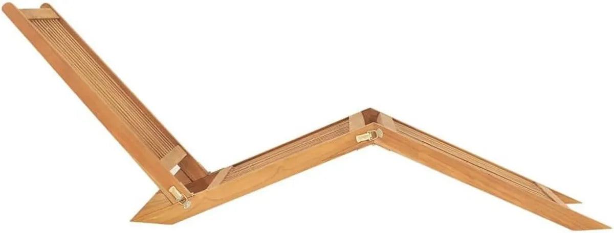 Sdraio Pieghevole in Teak Levigato per Esterno con Finitura a Base d'Acqua, 60x160x57 cm