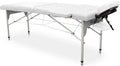 Lettino Massaggio Pieghevole in Alluminio Bianco, 186x66 cm, Similpelle Leggera e Portatile, Regolabile fino a 140 kg