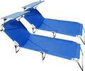 Lettini da Mare in Alluminio con Tettuccio Regolabile, Set di 2, per Spiaggia e Giardino