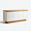 Sideboard 180x45x75 cm - Wooden Frame - White Gloss Finish - Contemporary Design