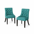 Set di 2 sedie in tessuto con gambe in legno