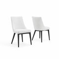 Set di 2 sedie in velluto con gambe in legno, Altezza 89 cm, Bianco