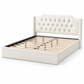 Letto Matrimoniale Imbottito in Tessuto Bianco 200x160 cm