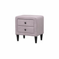 Comodino due cassetti in poliestere e legno Grigio 45x35x55 cm