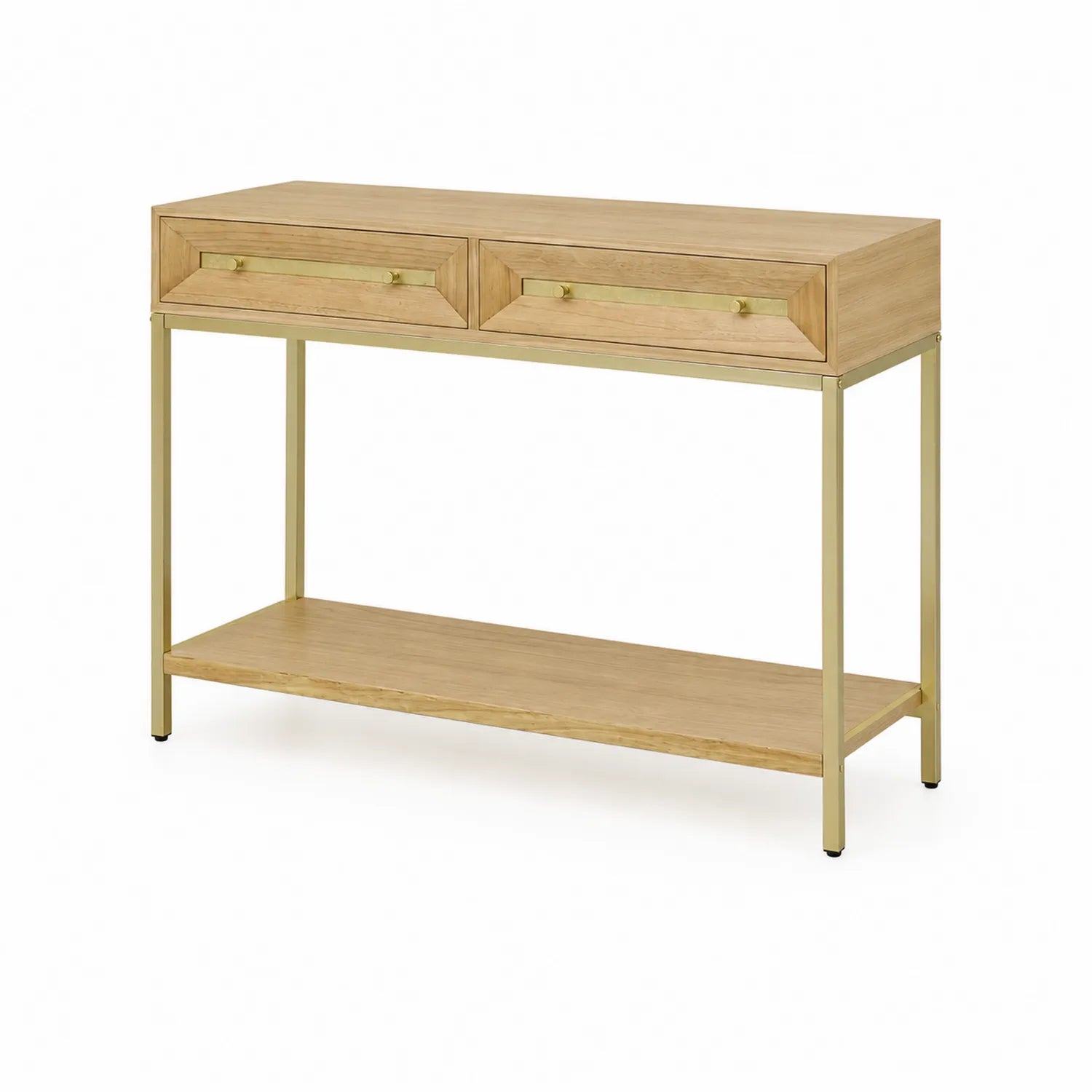 Consolle Rettangolare in Legno e Metallo con Cassetti