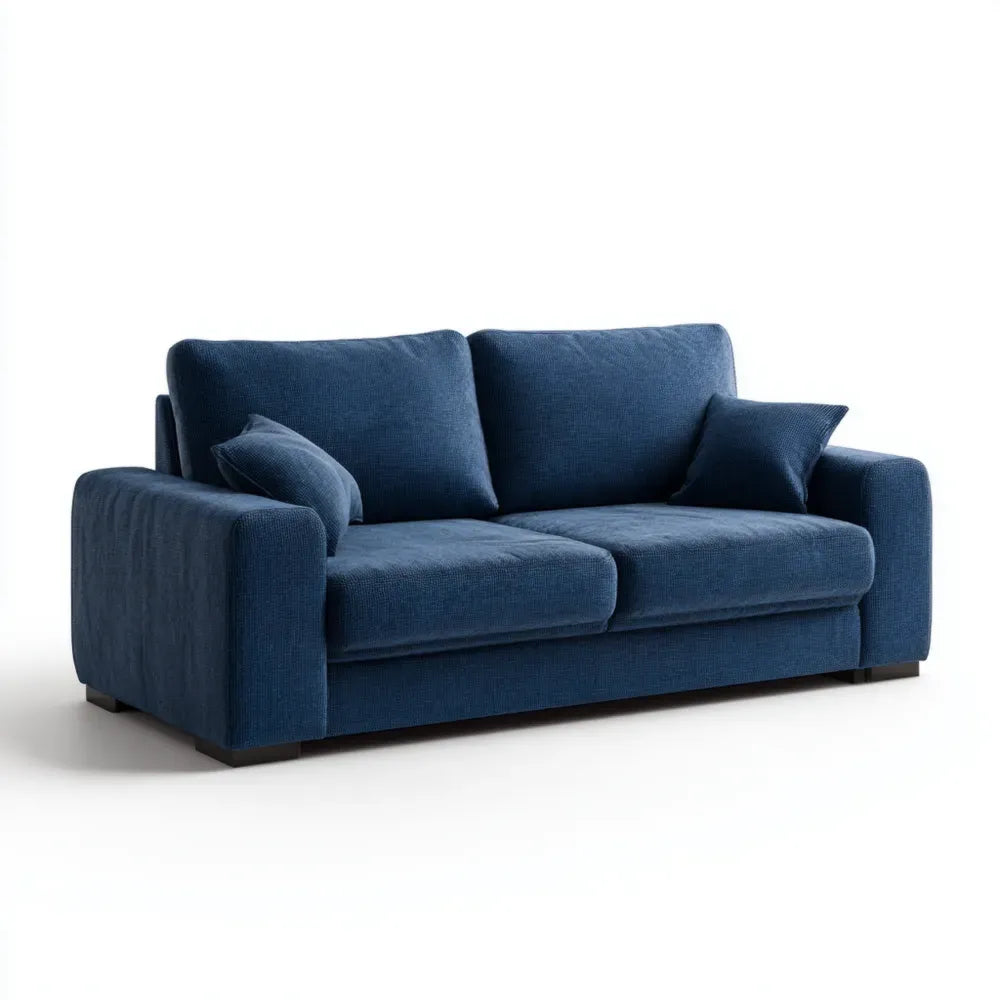 Polstergarnitur Stoffbezug 200x90x85 cm - Blau - Modernes Design