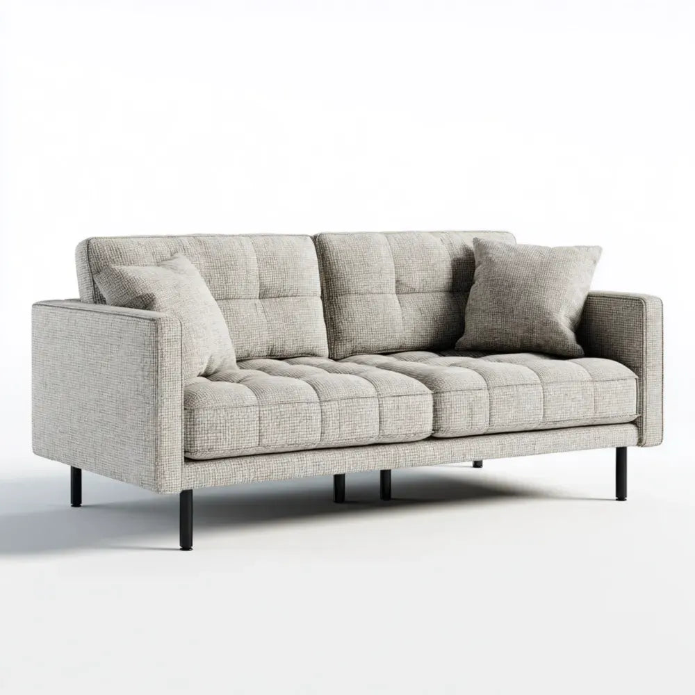 Sofa-Set Stoffbezug 200x85x75 cm – Hellgrau – Modernes Design