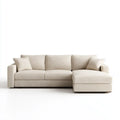 Modern Sectional Sofa Set Fabric Upholstery Beige - 98.4x35.4x33.5 Inches