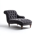 Chaise Lounge Velvet Upholstery 160x80x85 cm – Dark Grey – Classic Design