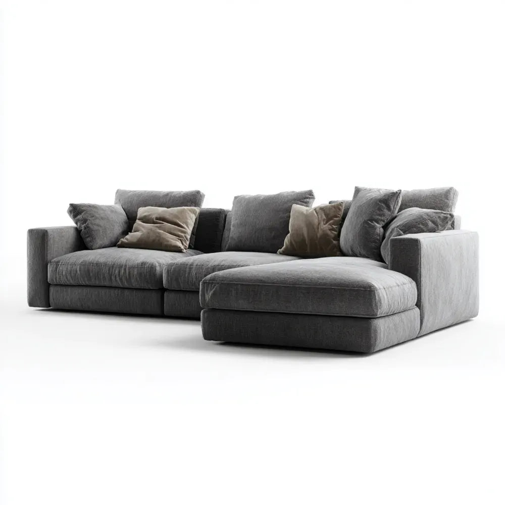 Ecksofa Stoffbezug 300x150x85 cm – Dunkelgrau – Zeitgenössisches Design