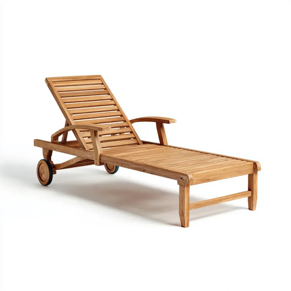 Teakholz-Gartenliege – Verstellbare Outdoor-Liege 200x70x35 cm